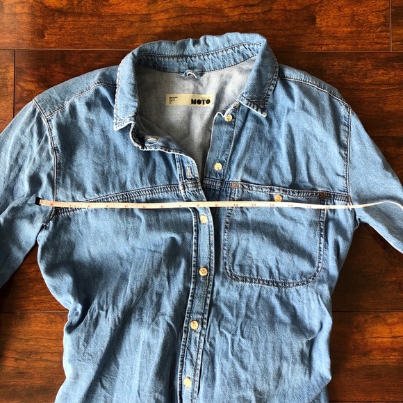 Topshop Denim Belted Jacket Dress - Picture 9 of 11